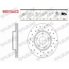 Otoco Mercedes A Serısı (W176) A 160 Cdı 5 Bjn 280X25X67X50 2012- Fren Diski Ön Havalı