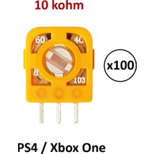 100 Adet 10K Ps4 Xbox One Analog Mikro Direnç Potans Turuncu