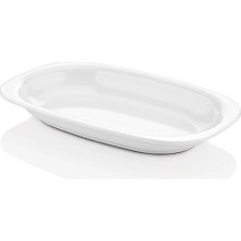 GuvenliPazar 4 Adet 32X21 cm Melamin Oval Kayık Salata Mezelik Makinede Yıkanabilir Siyah Servis Tabağı