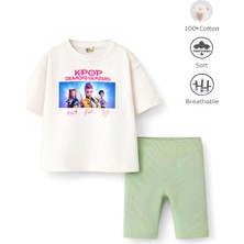 Belya Kids Wear Kız Çocuk Tam Kalıp Üst Oversize Altı Taytlı Hun TASARIM58 Alt Üst Takım