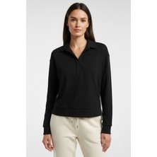 Allyco Sırtı Çizgili Gömlek Detaylı Örme Sweatshirt