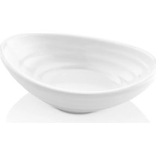 GuvenliPazar 6 Adet Melamin Oval Sosluk ve Reçel Tabağı 75 ml Beyaz Minimalist Makinede Yıkanabilir