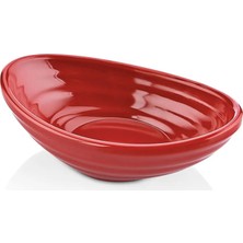 GuvenliPazar 6 Adet Melamin Oval Sosluk ve Reçel Tabağı 75 ml Kırmızı Minimalist Makinede Yıkanabilir