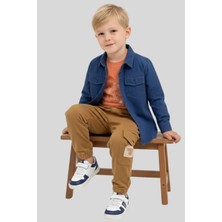 Waka Waka Kids Store Erkek Çocuk Gabardin Gömlek Ceket ve Kargo Cepli Jogger Pantolon Kombin Set