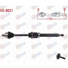 Otoco Volvo V40 Country T4 1.6 Benzınlı A-T 2014- Komple Aks Sağ Ön Uzunluk 913MM  31280676 - 31367627