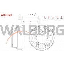 Otoco Hyundaı H100 (Kamyonet) 2.5 D 1993-2004 Fren Kampanası Arka 5 Delik 259X113X220X120 52761-44101