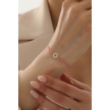 Bayar Gold 14 Ayar Altın Güneş Marteniçka Kırmızı Beyaz İpli Bileklik