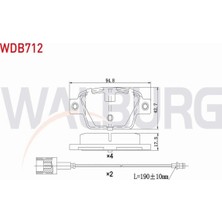 Otoco Fıat Bravo Iı (198) 1.6 Mjt 17,3mm 2006- Fren Balata Çift Fıslı Arka  77365809 - 77365809 - 77365809