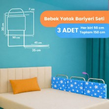 Miralay Yeni Nesil Yatak Bariyeri 50 x 30 cm Mavi Yıldız ( 3 Adet)
