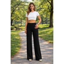 Modal Kumaş Yüksek Bel Esnek Toparlayıcı Düz Paça Pantolon Tayt