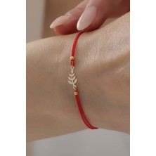 Bayar Gold 14 Ayar Altın Buğday Başağı Kırmızı İpli Bileklik