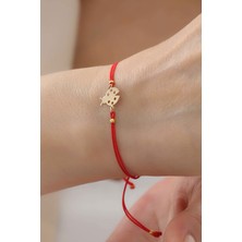 Bayar Gold 14 Ayar Altın Uğur Böceği Kırmızı İpli Bileklik