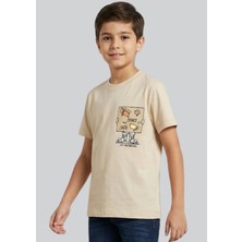 Waka Waka Kids Store Erkek Çocuk Kaykay Baskılı Pamuklu T-Shirt - Stay True Ride Free"