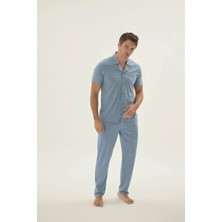 SVM 9696 Erkek Düğmeli Pijama Takım