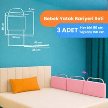Miralay Yeni Nesil Yatak Bariyeri 50 x 30 cm Pembe ( 3 Adet)