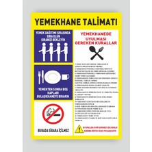 Tnk Market Uyarı Levhaları ''yemekhane Talimatı'' 25X35 cm Pvc Tabela Uyarı Levhası