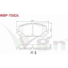 Otoco Toyota Yarıs (P9) 1.0 Vvt-I 2006-2010 Ön Fren Balatası 04465WY010