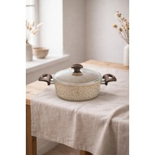 Falez Creamy Granit Derin Tencere 28 Cm