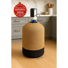 PremiumPort Doğal Jüt Görünümlü Damacana Kılıfı, Modern ve Şık Dekoratif Tasarım