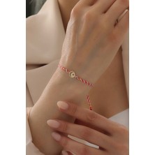 Bayar Gold 14 Ayar Altın Ay Yıldız Marteniçka Kırmızı Beyaz İpli Bileklik