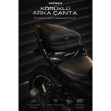 Motobros Bajaj Dominar 400 Uyumlu Motosiklet Fermuarlı Su Geçirmez Körüklü Arka Çanta ve Sele Pedi