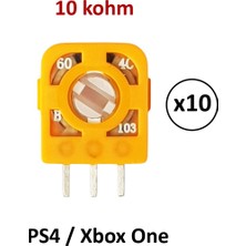 10 Adet Ps4 Xbox One 10K Mikro Direnç Potans Switch Turuncu