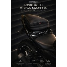 Motobros Yamaha R25 Uyumlu Motosiklet Fermuarlı Su Geçirmez Körüklü Arka Çanta ve Sele Pedi