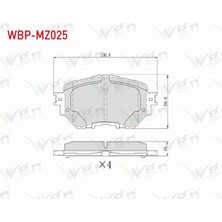 Otoco Mazda 3 (Bm, Bn) 1.5 - 1.6 2019- Fren Balata Ön  BJY73328ZA - BJY7-33-28ZA