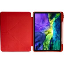 Mey Ithalat  iPad Pro 11 (2024) Kılıf Kalemlikli Mars Tablet Kılıfı - Kırmızı