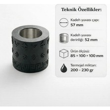 Mottopi 1 Adet Tek Kadeh Jelli Ehlikeyf Kilim Motifli, Termojelli Paslanmaz Çelik Jel Donarak Soğutan-Siyah