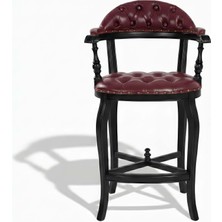 Gazzini Furniture Majesta Kapitoneli Classic Ahşap Bar Sandalyesi
