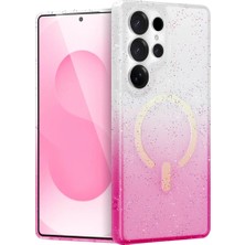 Veloro  Galaxy S25 Ultra Pummel Shiny Magsafe Kapak - Pembe