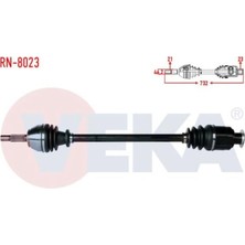 Otoco Renault R19 1.4 Uzunluk 738,8MM 1988-2001 Komple Aks Sağ Ön 77 00 741 081