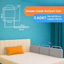 Miralay Yeni Nesil Yatak Bariyeri 50 x 30 cm Gri ( 3 Adet)
