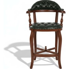 Gazzini Furniture Majesta Kapitoneli Classic Ahşap Bar Sandalyesi