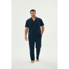 SVM 9709 Erkek Bıg Sıze Düğmeli Pijama Takım