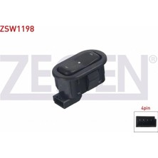 Otoco Opel Astra G - Zafıra A 98-05/ Merıva A 03-10 Cam Açma Anahtarı Tekli 4 Pin Yatay Soketli 93350571