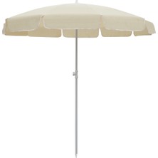 Celal Birsen 200/10 Plaj Şemsiyesi - Krem - Çantalı - Eğilebilir Başlıklı