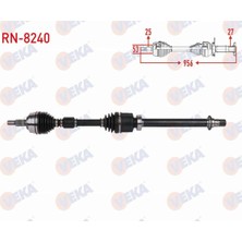 Otoco Renault Clıo V 1.3 Tce A-T 2019- Komple Aks Sağ Ön Uzunluk 956MM  391007345R