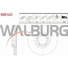 Otoco Ford Transıt (T15) 2.5 Td - 2.5 Dı 1994-2000 Fren Diski Ön Havalı 5 Bjn 270X24,3X78,5X43 EBT247