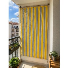 Kuzenler Perde SARI GRİ  Branda Balkon perdesi