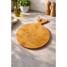 Vizka Yuvarlak Bambu Kesme Tahtası ,dekoratif Ahşap Sunumluk