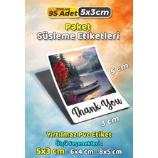 Sb Store Teşekkür Etiketi Thank You Ambalaj Hediye Süsleme Etiketi Model 33 - 95 Adet 5cm
