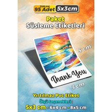 Sb Store Teşekkür Etiketi Thank You Ambalaj Hediye Süsleme Etiketi Model 42 - 95 Adet 5cm