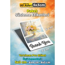 Sb Store Teşekkür Etiketi Thank You Ambalaj Hediye Süsleme Etiketi Model 51 - 95 Adet 5cm