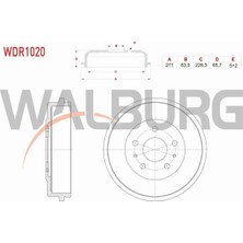 Otoco Ford Focus 1.6i - 1.6 Tdcı - 1.8 Tdcı 04-11 Fren Kampanası Arka 5 Delik 271X63,5X228,3X65,7 1458826