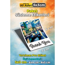 Sb Store Teşekkür Etiketi Thank You Ambalaj Hediye Süsleme Etiketi Model 35 - 95 Adet 5cm