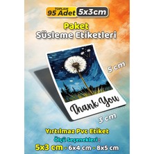 Sb Store Teşekkür Etiketi Thank You Ambalaj Hediye Süsleme Etiketi Model 32 - 95 Adet 5cm