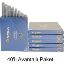 Waterman Dolma Kalem Kartuşu Mürekkebi Siyah 40’lı Paket (S0110850)