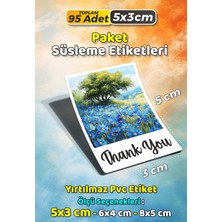 Sb Store Teşekkür Etiketi Thank You Ambalaj Hediye Süsleme Etiketi Model 36 - 95 Adet 5cm